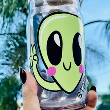 Load image into Gallery viewer, 'Stay Weird' Alien Glass Cup