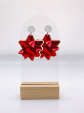 Load image into Gallery viewer, Red Gift Bow Earrings