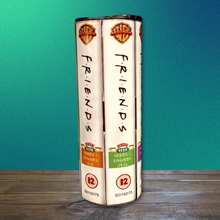 Load image into Gallery viewer, A 20 oz stainless steel insulated tumbler featuring a sublimated design inspired by the TV show Friends, showcasing Series 1 episodes like Episodes 17-20 and Episodes 21-24. Includes a secure lid and reusable metal straw, perfect for hot and cold drinks.