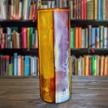 Load image into Gallery viewer, A 20 oz stainless steel insulated tumbler featuring a sublimated design of all Harry Potter book covers. Includes a secure lid and a metal straw, perfect for hot and cold drinks. Ideal for fans of the wizarding world and Harry Potter book lovers.