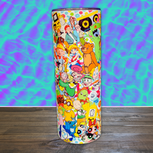 Load image into Gallery viewer, A vibrant sublimated tumbler with 90s TV characters like Doug, Hey Arnold!, and Dexter’s Laboratory. Perfect for nostalgic Nickelodeon fans.