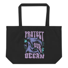 Load image into Gallery viewer, ‘Protect the Ocean’ Reversible Large Organic Tote Bag