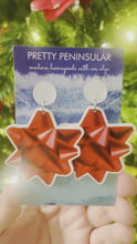 Load and play video in Gallery viewer, Red Gift Bow Earrings