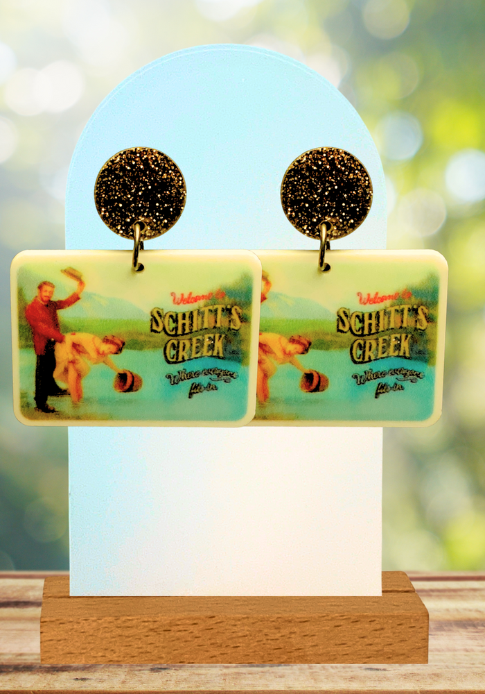 Schmitt Creek town billboard earrings