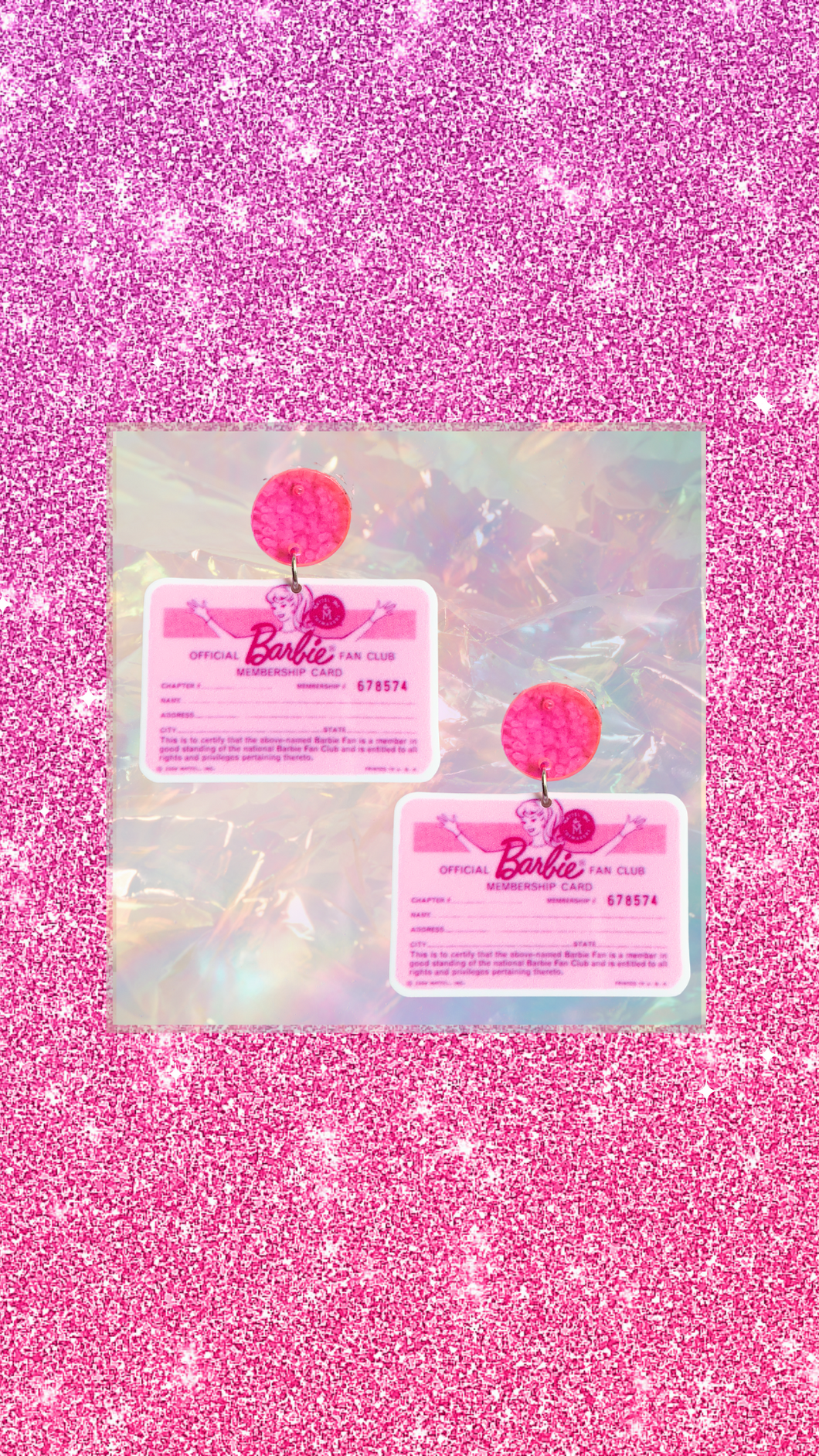 Barbie Membership Card Earrings