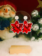 Red Gift Bow Earrings
