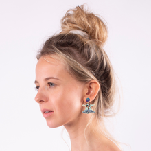 Load image into Gallery viewer, A model facing sideways wearing a Righteous Gemstone earring
