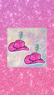 Pink Cowgirl Hat Earrings