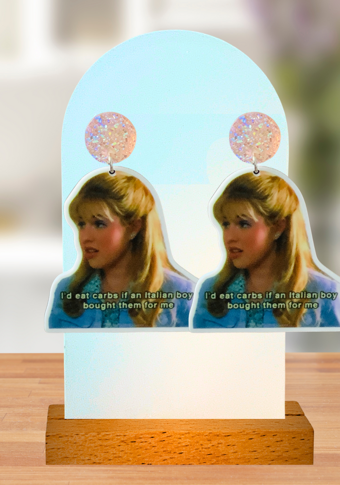 Lizzie Mcguire earrings saying 