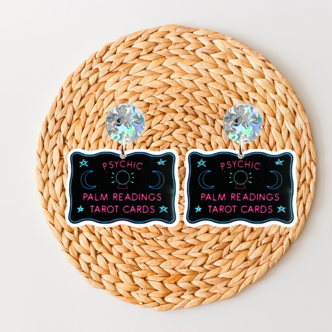 Psychic Palm & Tarot Reading Earrings