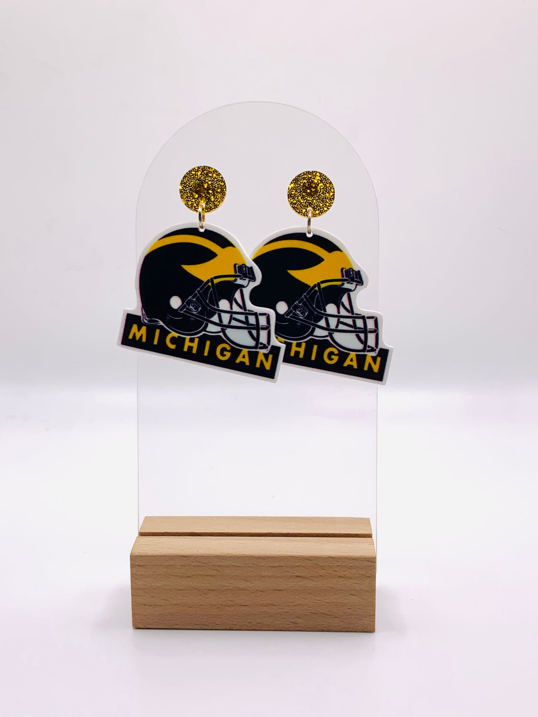 Michigan Wolverines Football Helmet Earrings