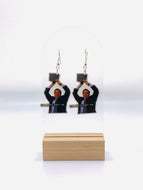 Earrings capturing Michael Scott from 'The Office' in one of his most joyous moments, boombox hoisted high, ready to turn any day into a Café Disco dance party