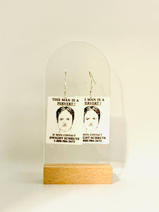 Dwight Schrute 'Pervert Alert' Poster Earrings - Hypoallergenic and Nickel-Free The Office Memorabilia