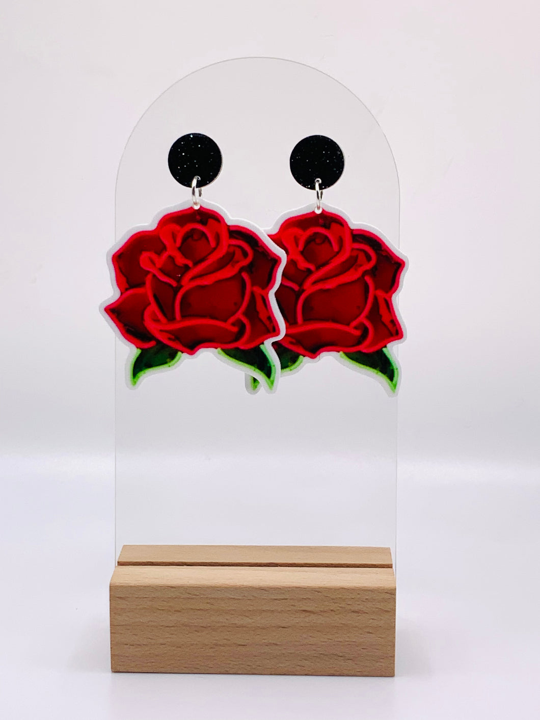 Neon Rose Earrings