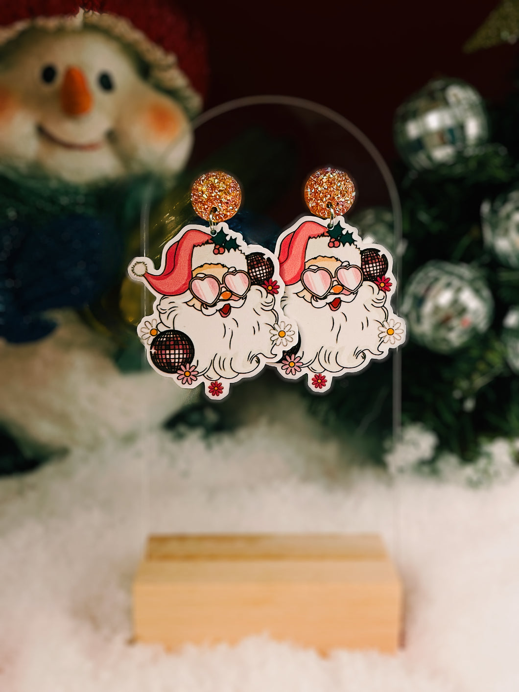 Disco Santa Earrings