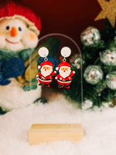 Load image into Gallery viewer, Waving Santa Earrings
