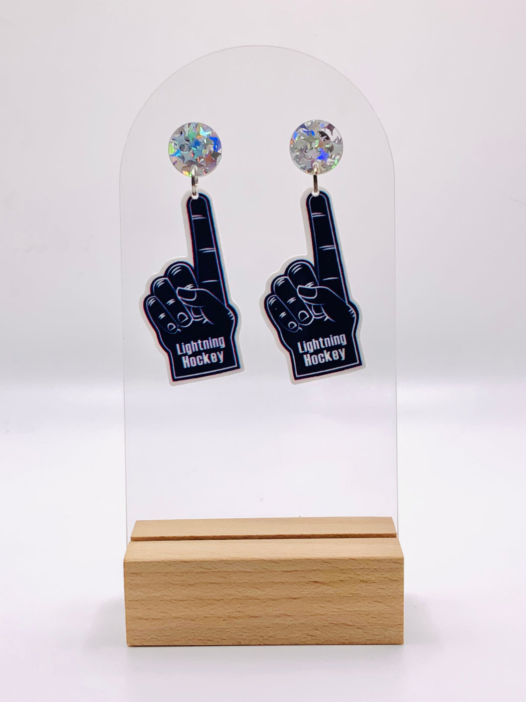 Foam Finger Earrings | NHL Tampa Bay Lightning Hockey