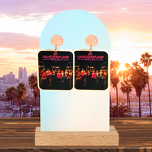 Load image into Gallery viewer, Earrings featuring the &quot;Vanderpump Rules&quot; season 10 cast photo in SUR. Photographed in front of an LA backdrop
