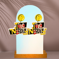 Earrings that feature The Nanny logo on a boho backdrop