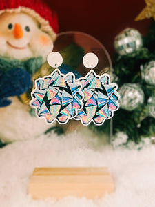 Holographic Gift Bow Earrings