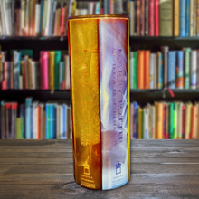 Load image into Gallery viewer, A 20 oz stainless steel insulated tumbler featuring a sublimated design of all Harry Potter book covers. Includes a secure lid and a metal straw, perfect for hot and cold drinks. Ideal for fans of the wizarding world and Harry Potter book lovers.
