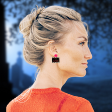 Load image into Gallery viewer, Earrings featuring vintage-inspired psychic reading and tarot card signs, perfect for fans of mystical fashion and Halloween accessories.
