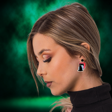 Load image into Gallery viewer, A model with her head turned displaying The Ring earrings
