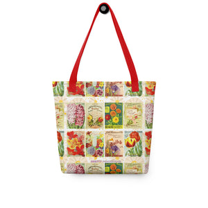 Vintage Floral Seed Packets Tote Bag