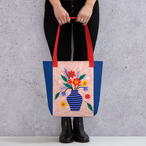 Floral Vase Tote Bag