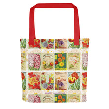 Load image into Gallery viewer, Vintage Floral Seed Packets Tote Bag
