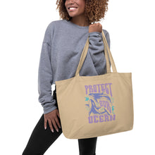 Load image into Gallery viewer, ‘Protect the Ocean’ Reversible Large Organic Tote Bag
