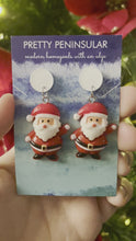 Load and play video in Gallery viewer, Waving Santa Earrings
